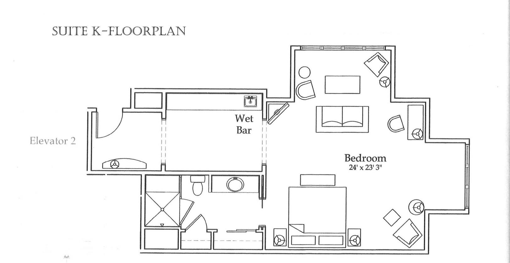 Floor Plan for Clubhouse Suite K